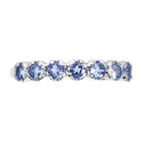 Tanzanite Ring, Gemstone Eternity Ring, Dainty Birthstone Ring, Anniversary Ring - Picture 1 of 5